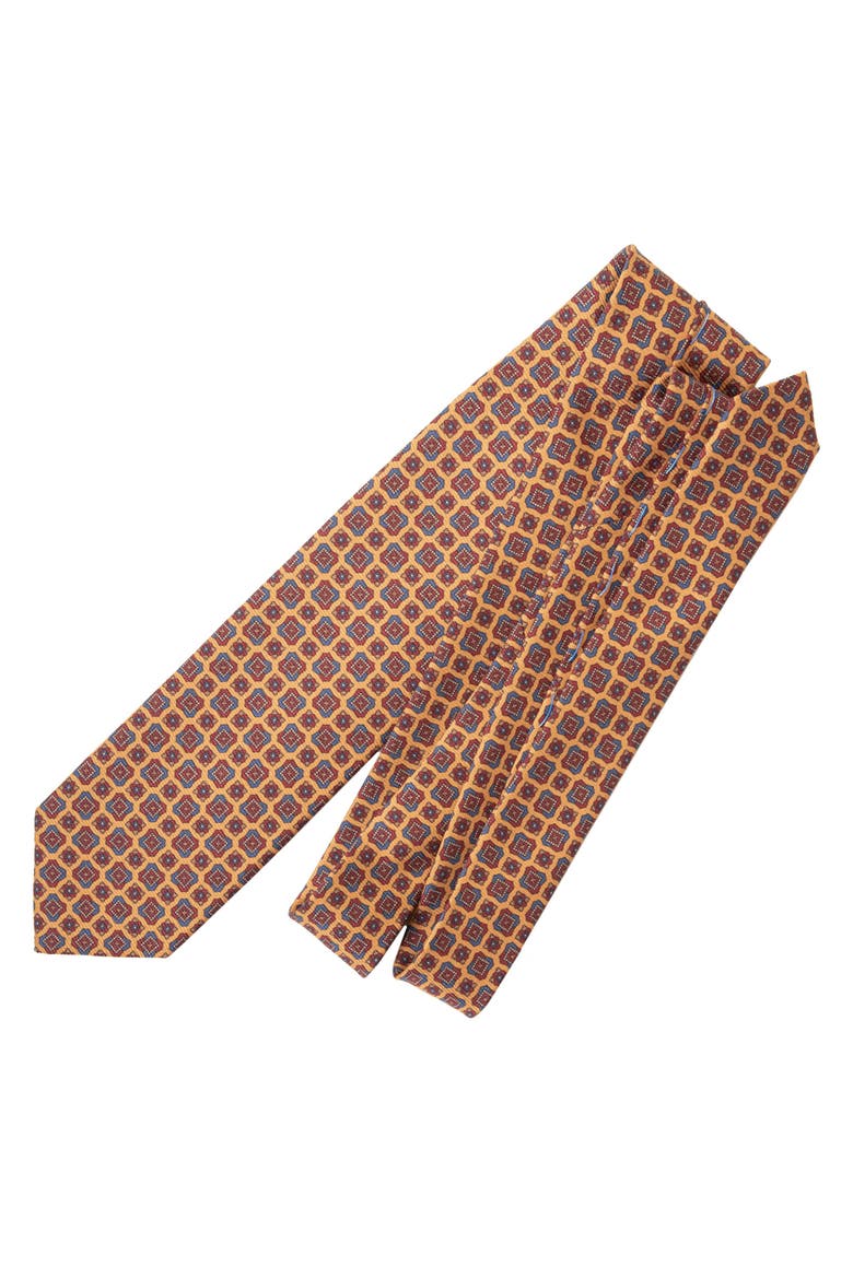 Parma - Printed Silk Tie for Men, Alternate, color, Amber Yellow