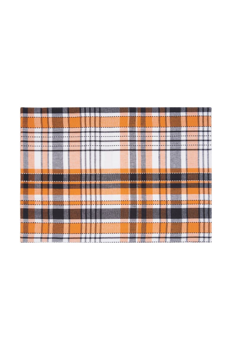 Zelda Plaid Placemats Set of 6, 13" x 19", Alternate, color, Red
