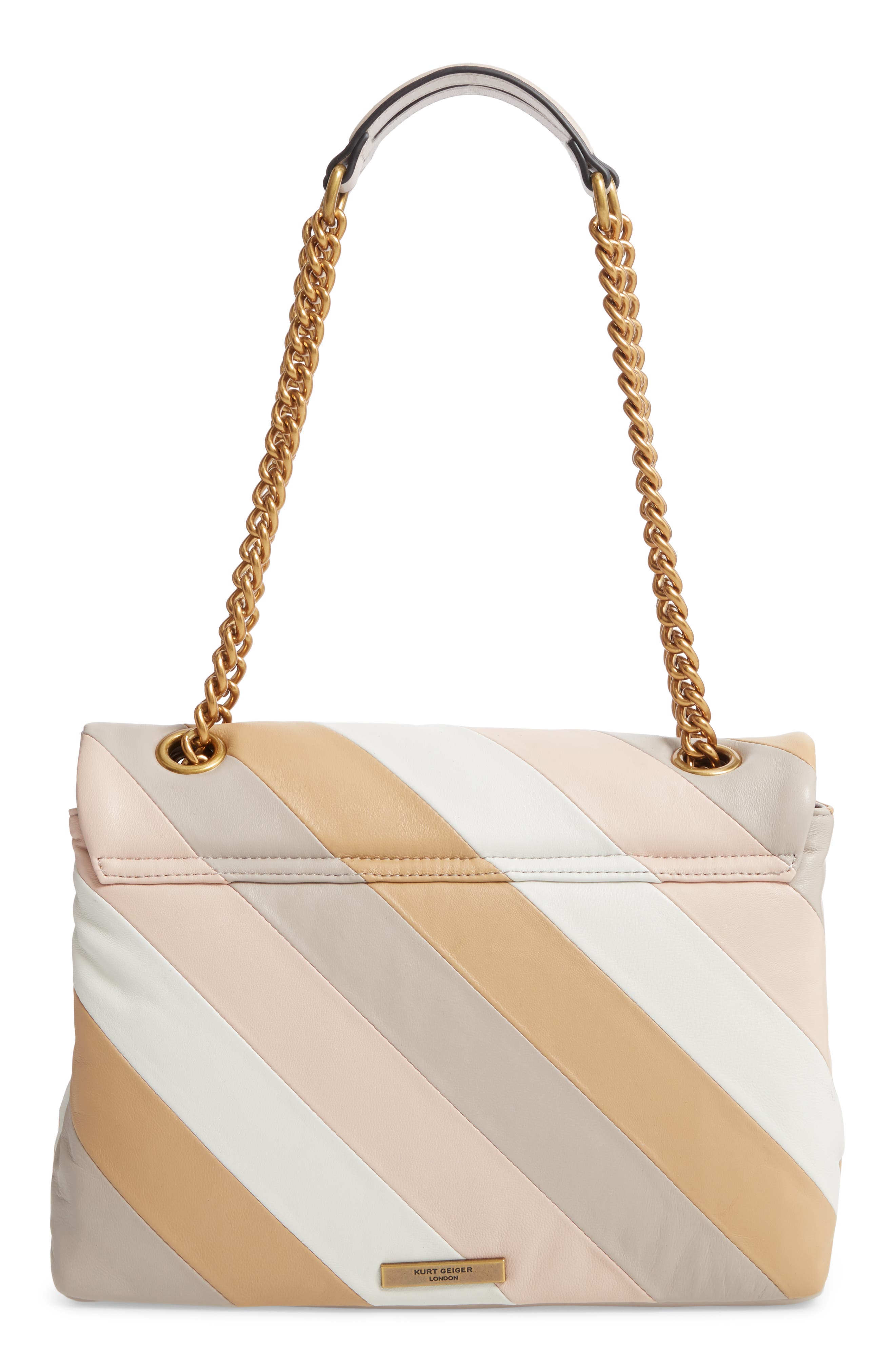 Kurt Geiger London Kensington Stripe Leather Shoulder Bag, Alternate, color, 