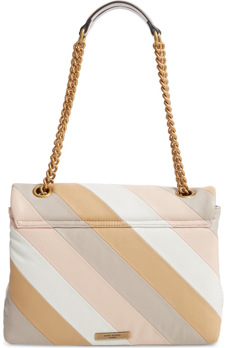 Kurt Geiger London Kensington Stripe Leather Shoulder Bag, Alternate, color,