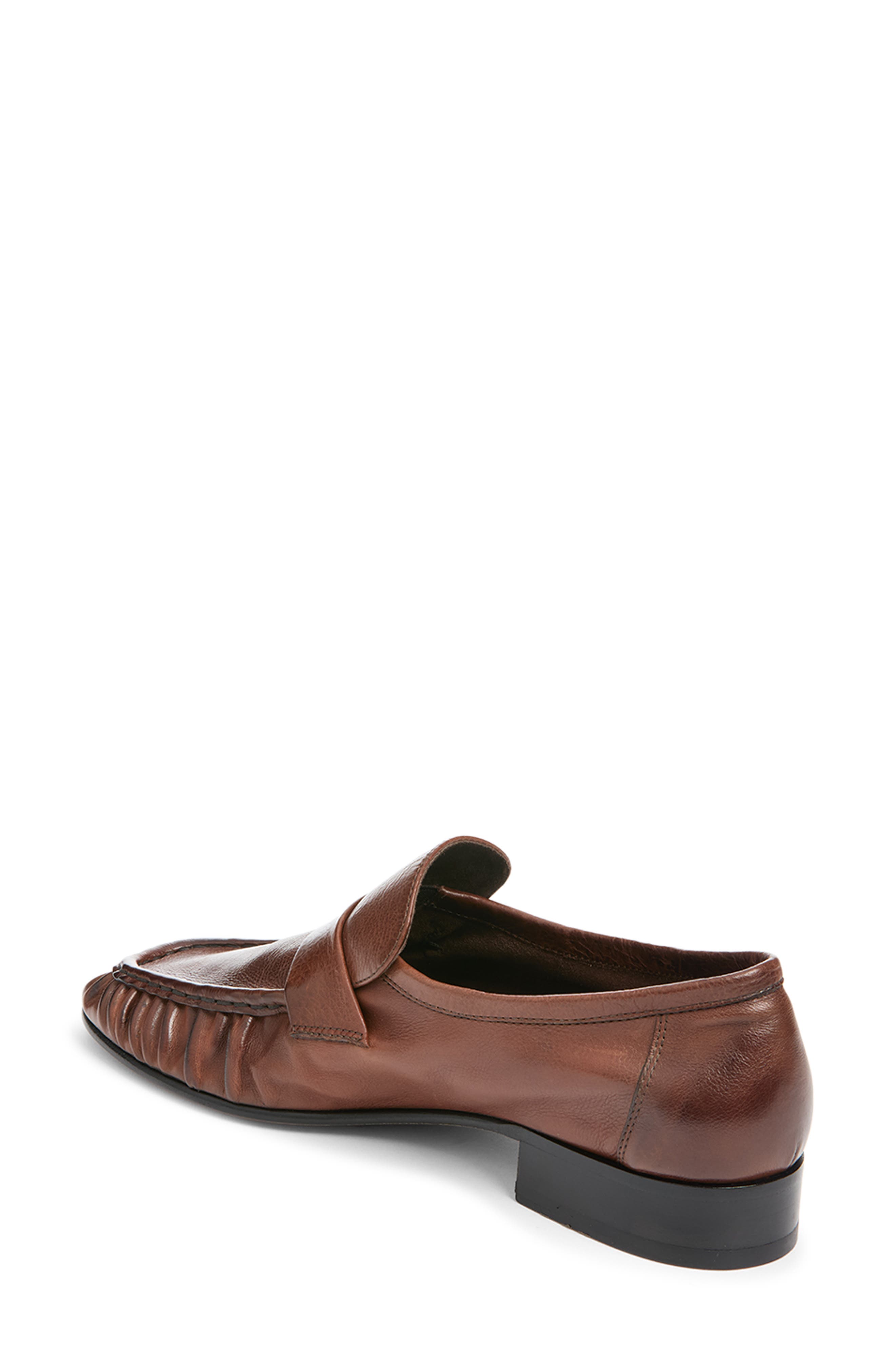 Leather Grained Soft Loafer, Alternate, color, CHESTNUT