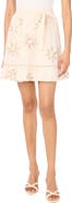 Vince Camuto Embroidered Tie Waist Miniskirt