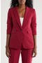Ruched Sleeve One Button Blazer