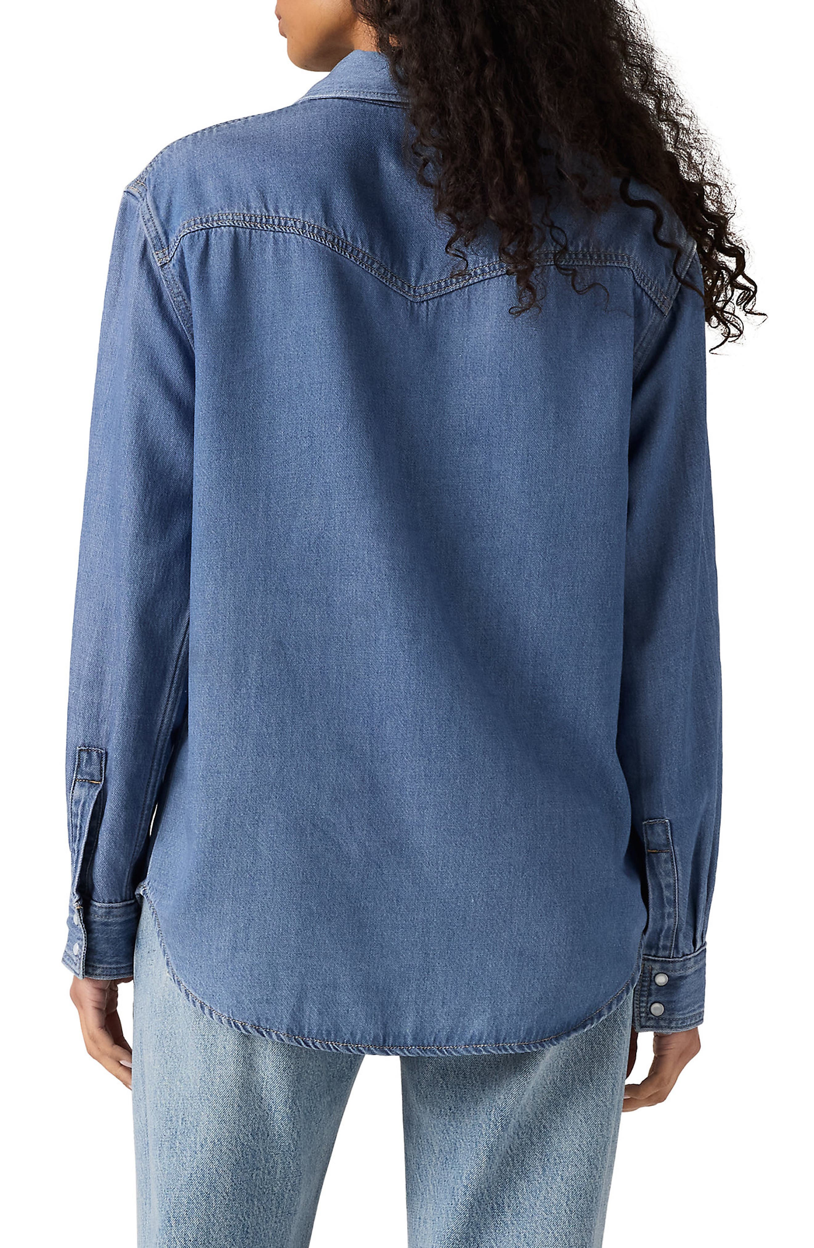 Teodora Western Snap-Up Denim Shirt - image 2