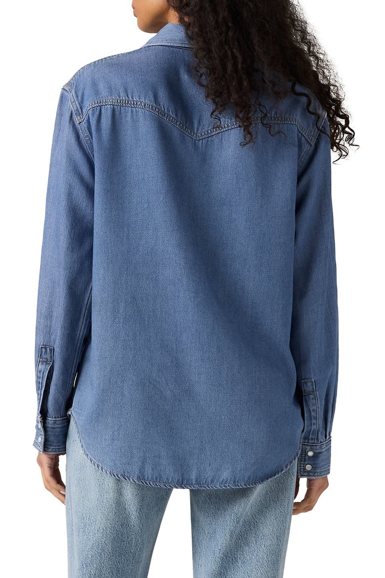 Teodora Western Snap-Up Denim Shirt, Alternate, color, GOING STEADY 7