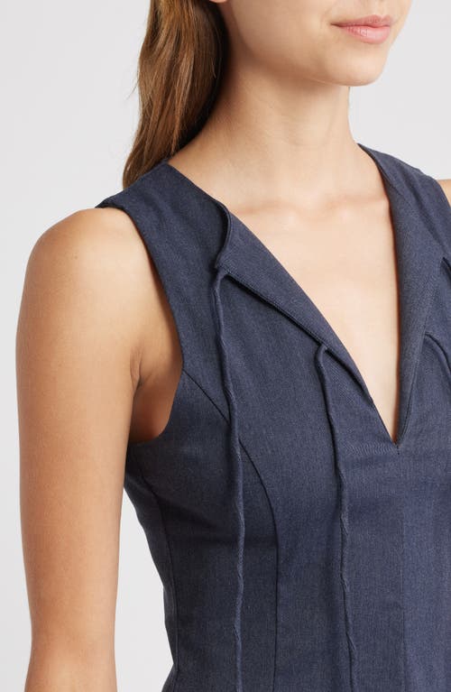 Mango Deni Tie Front Fit & Flare Minidress In Blue