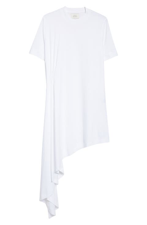 Igari Asymmetric Pleated Cotton Knit Dress