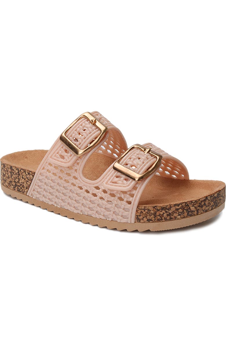 YOKI Kids' Woven Slide Sandal, Main, color, Taupe