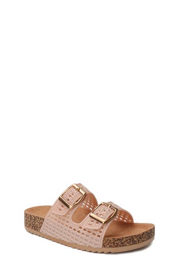 Yoki Kids' Woven Slide Sandal In Multi