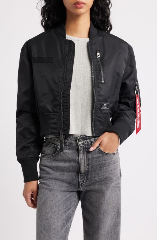Alpha Industries L-2b Gen Crop Flight Jacket In Black