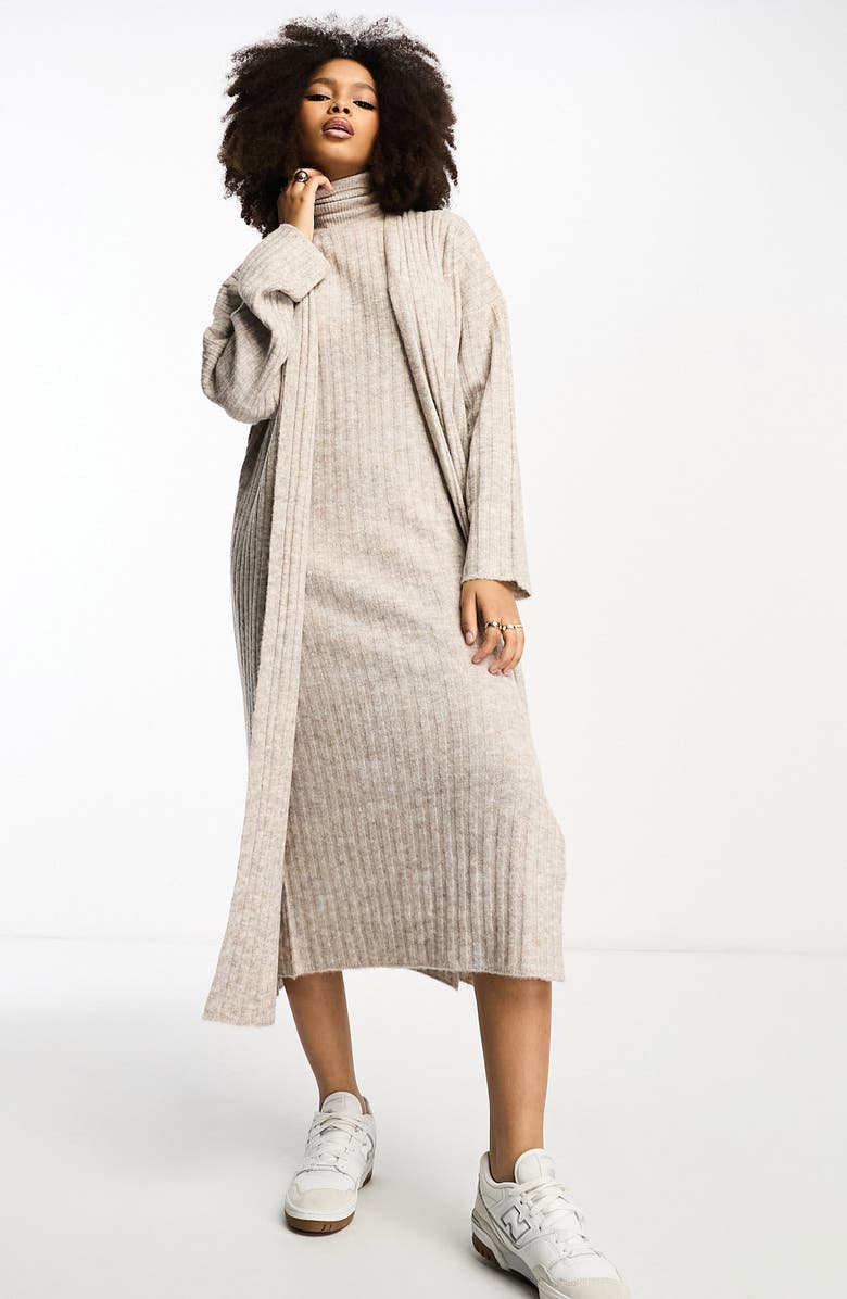 ASOS DESIGN Rib Maxi Cardigan, Main, color,