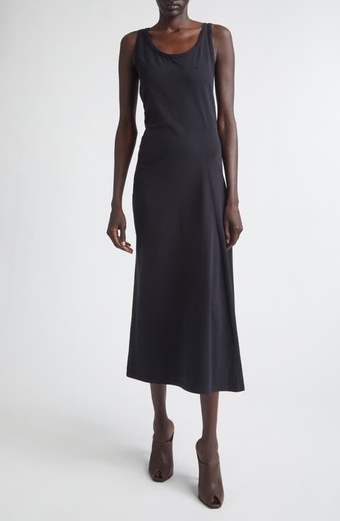 Ruched Cotton Jersey Tank Dress