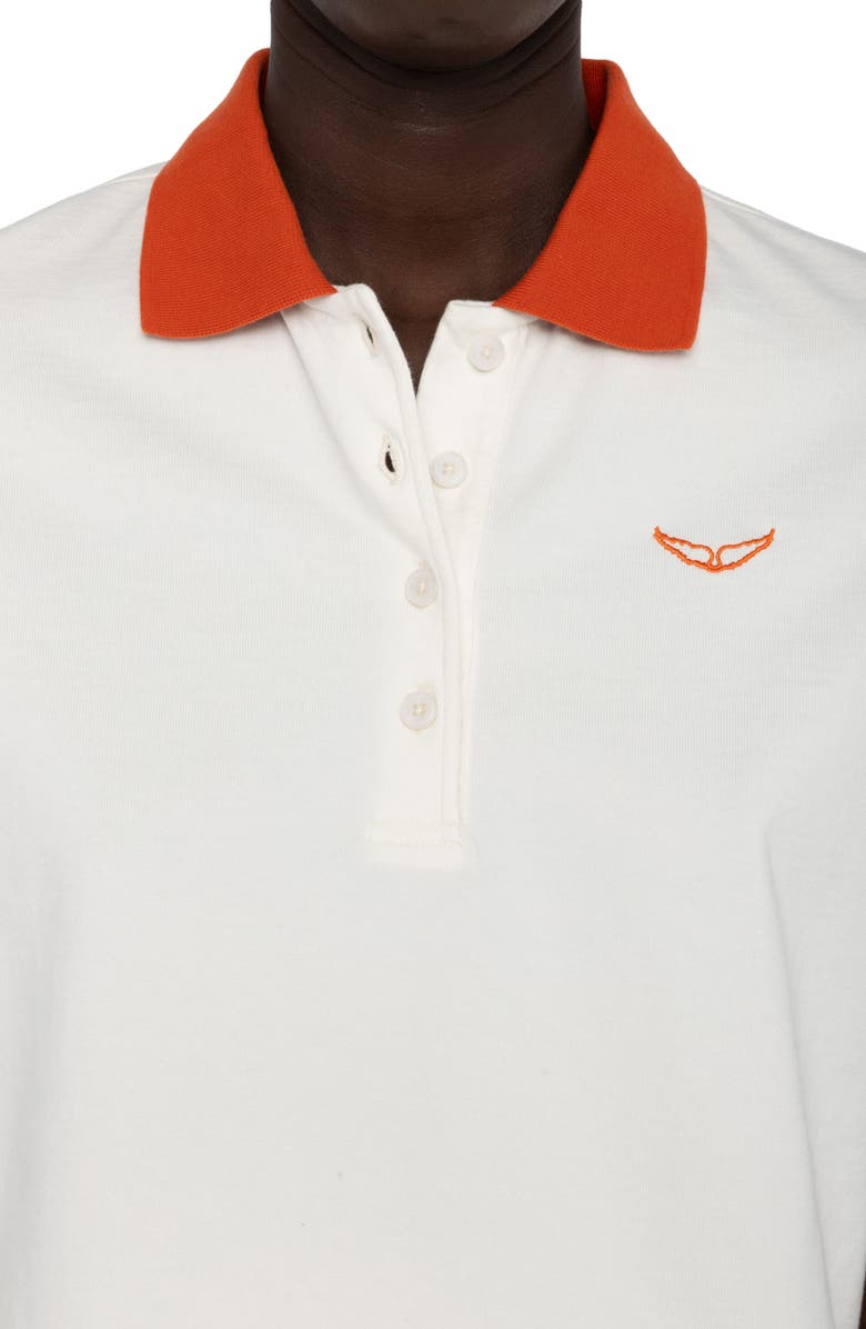 Zadig & Voltaire Mirta Crop Polo, Alternate, color, Cream