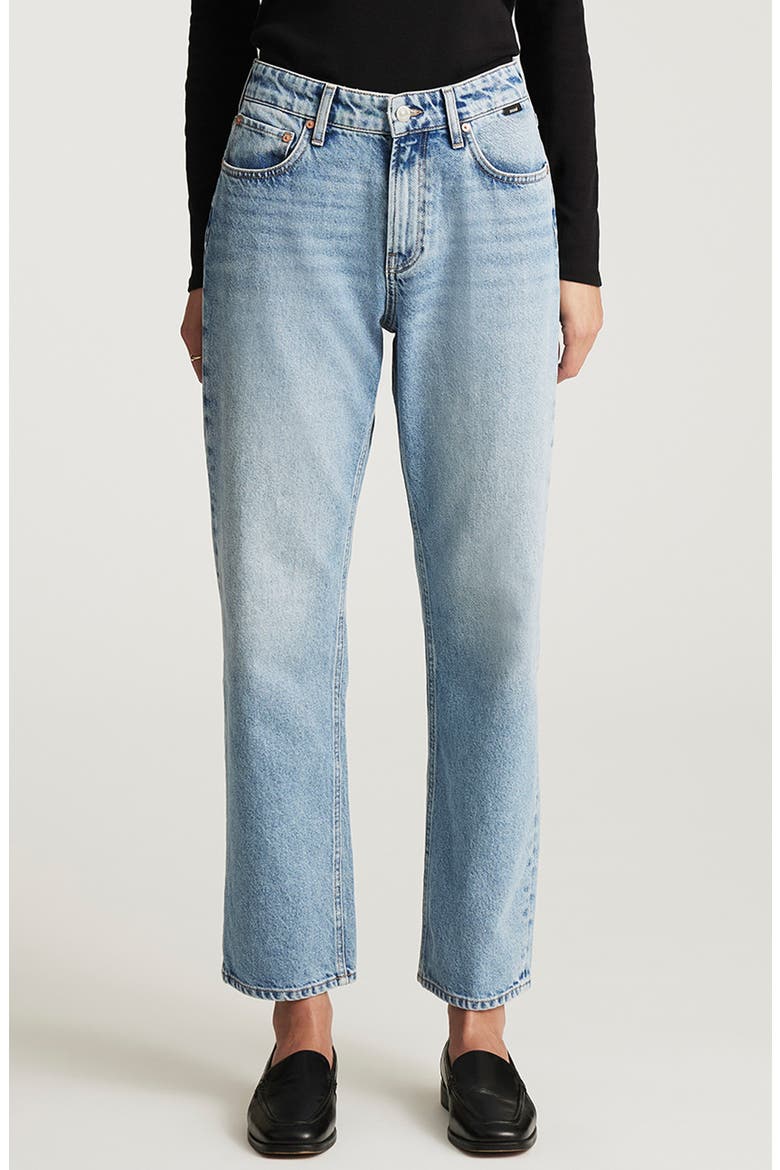 Savannah High Waist Straight Leg Jeans, Main, color, LIGHT BRUSHED CLASSIC DENIM