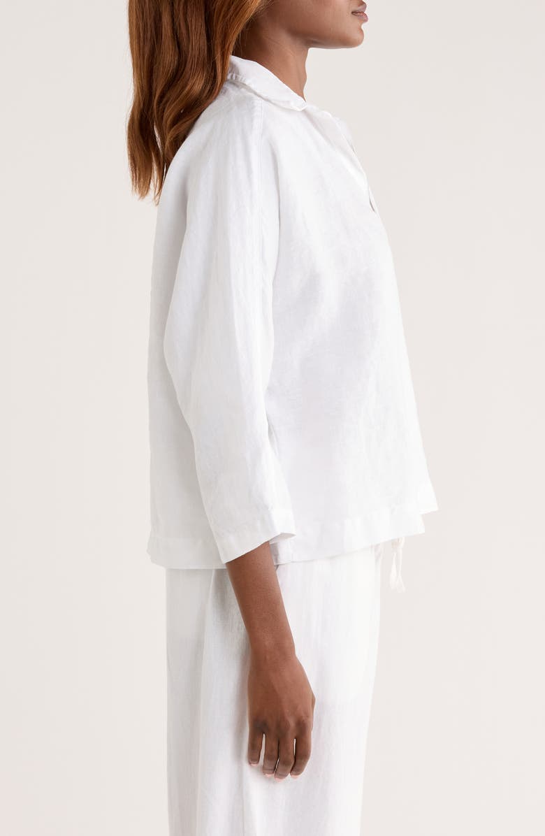 Frank & Eileen Gabi Crop Linen Popover Shirt, Alternate, color,