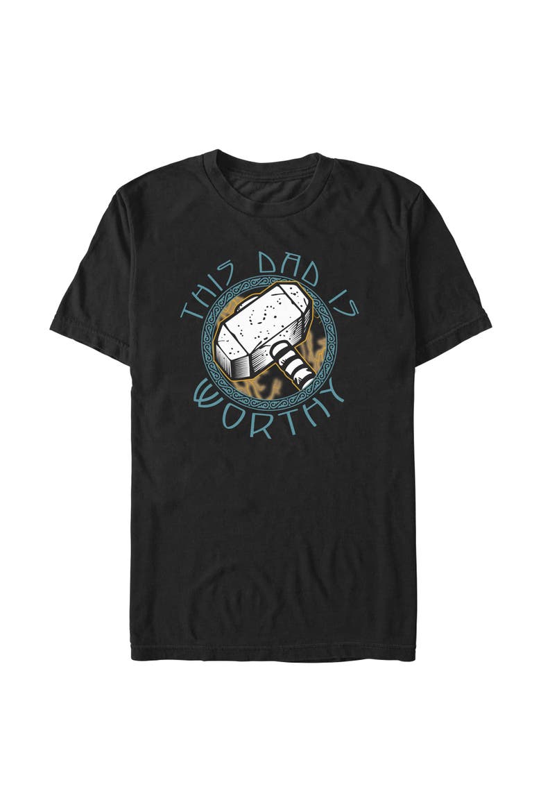 Men's Marvel This Dad Is Worthy  Graphic T-Shirt, Main, color, Black