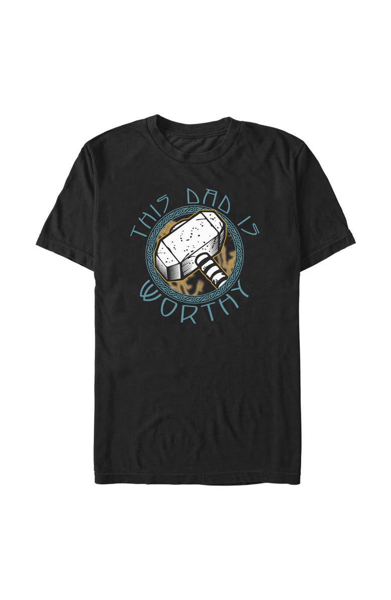 Marvel Men's Marvel This Dad Is Worthy Graphic T-Shirt, Main, color, Black