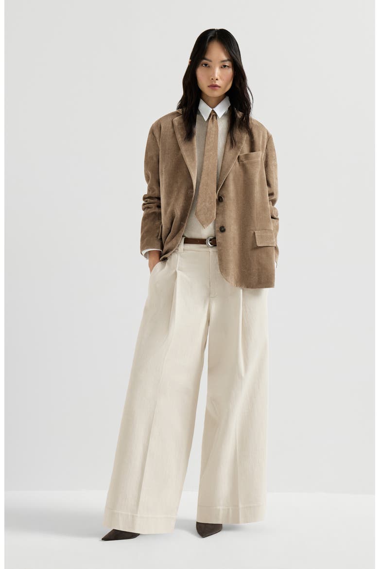 Fluid corduroy blazer, Alternate, color, Espresso