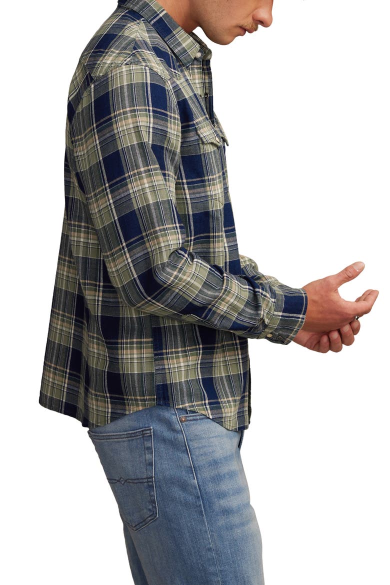 Plaid Snap-Up Western Shirt, Alternate, color, GREEN MULTI
