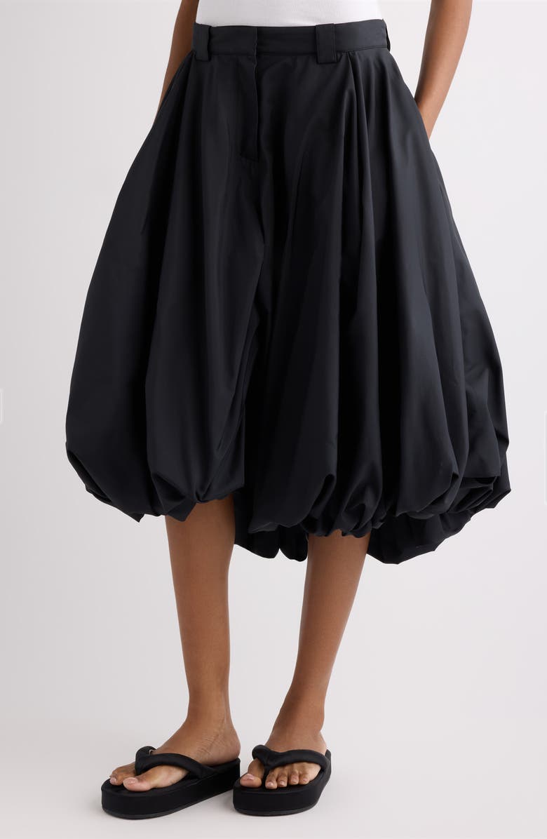 Balenciaga Gathered Technical Taffeta Balloon Shorts, Alternate, color, Black