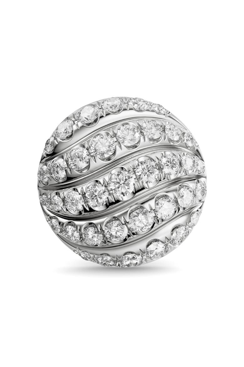 Sculpted Cable 9mm Sterling Silver Diamond Stud Earrings, Alternate, color, SILVER PAVE