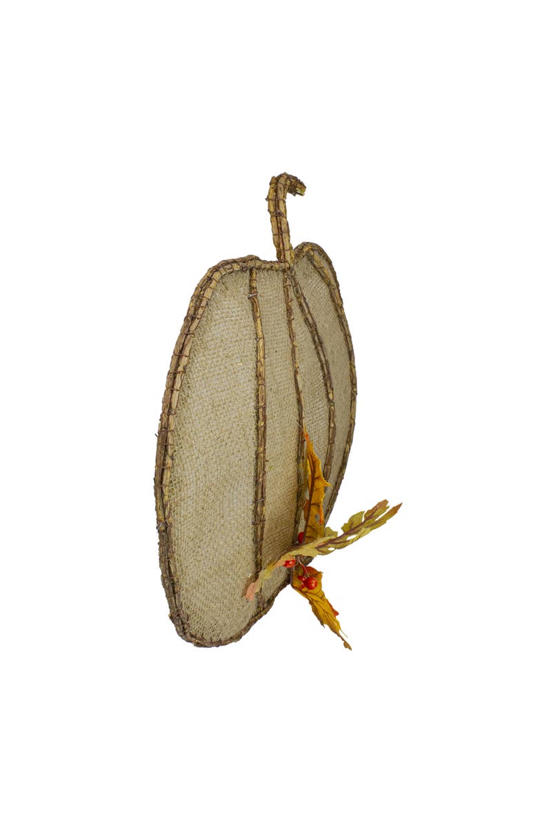 Northlight 19" Beige Burlap and Vine Pumpkin Fall Harvest Wall Hanging, Alternate, color, 