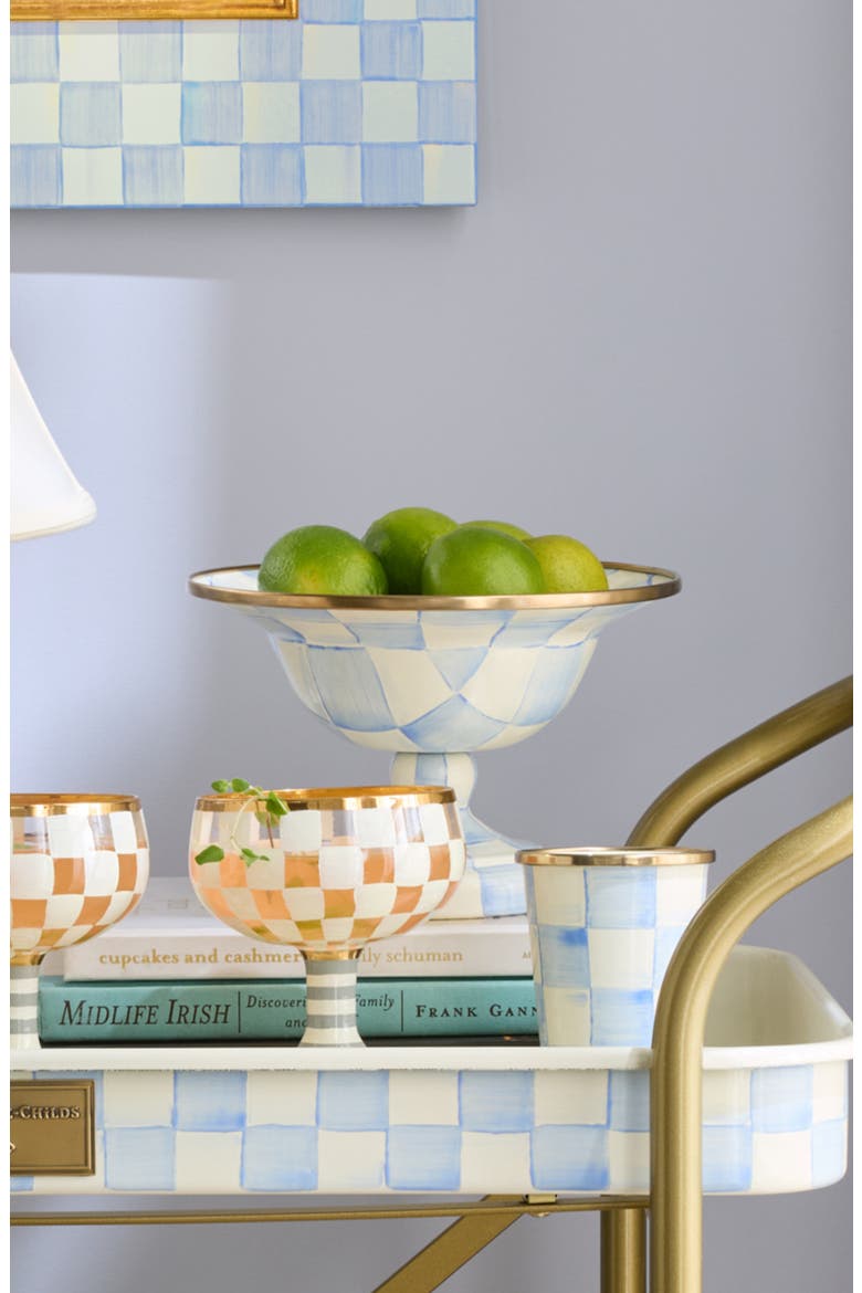 Sky Check Small Compote Bowl, Alternate, color, SKY CHECK