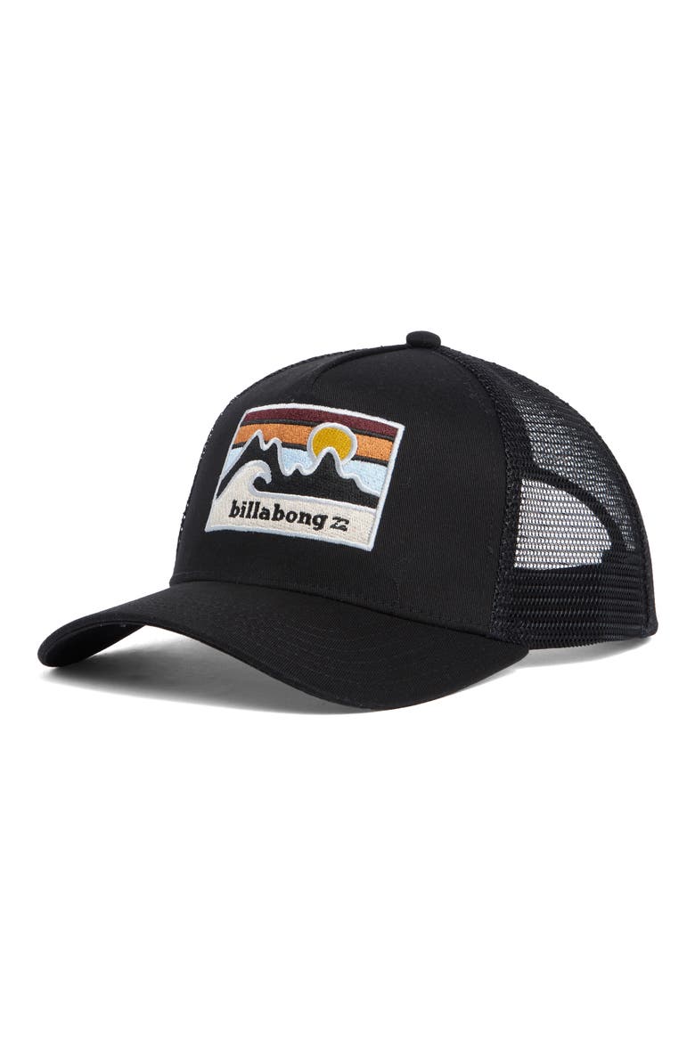 AW Twill Trucker Baseball Cap, Main, color, BLACK