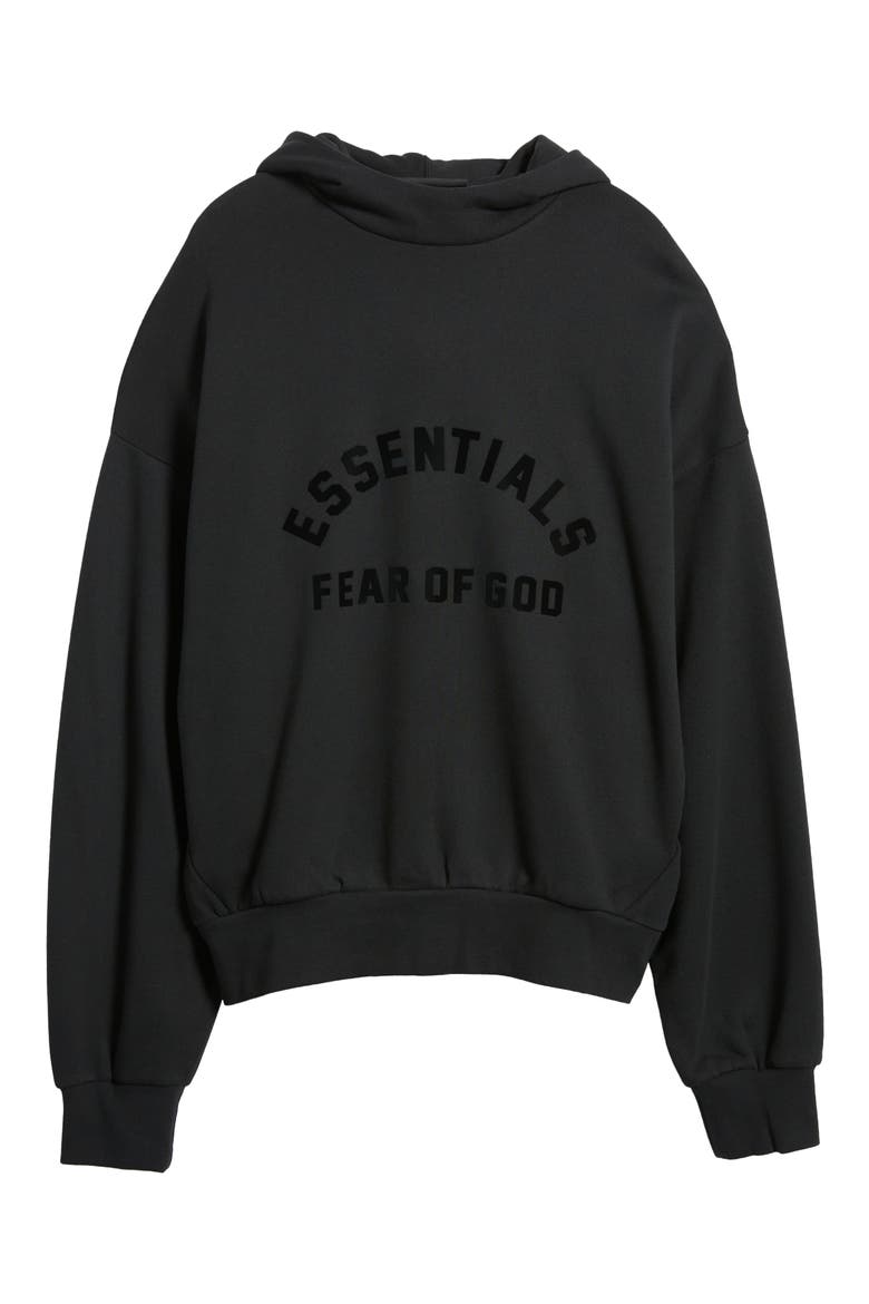Cotton Blend Hoodie, Alternate, color, JET BLACK
