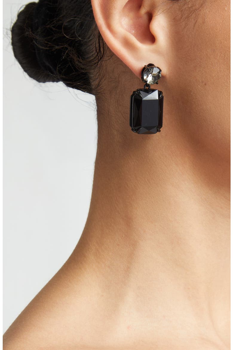 Riviere Crystal Drop Earrings, Alternate, color, BLACK