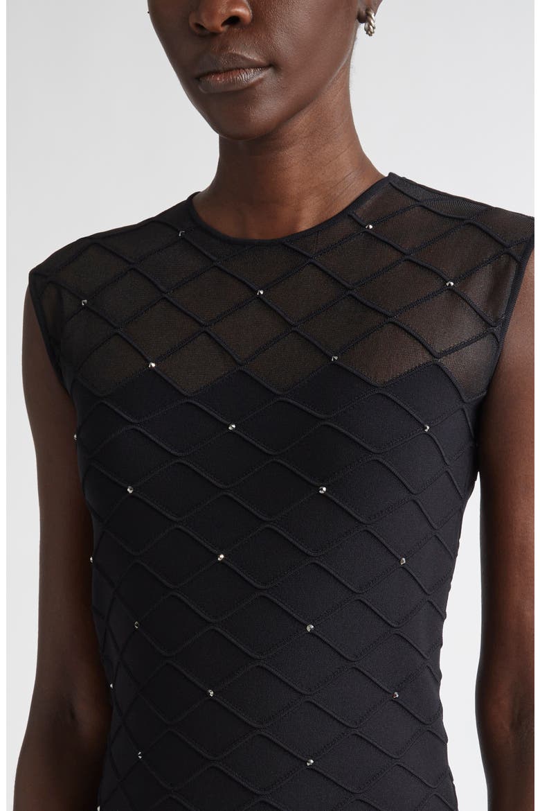 Trellis Engineered Knit Sheath Dress, Alternate, color, BLACK