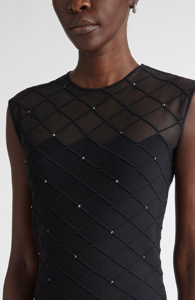 ST. JOHN Trellis Engineered Knit Sheath Dress, Alternate, color, Black