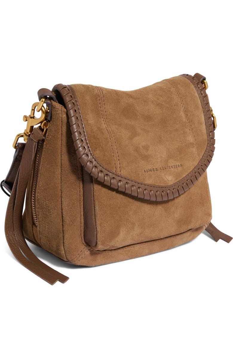 AIMEE All for Love Leather Mini Crossbody Bag, Alternate, color, Coffee Suede