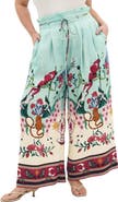 City Chic Athena Mixed Print Wide Leg Pants