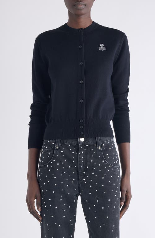 Isabel Marant Étoile Mona Embroidered Cardigan In Black