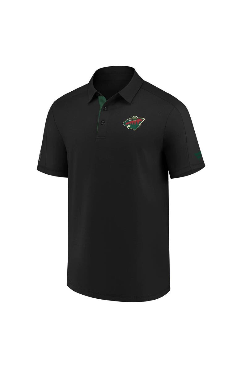 FANATICS Men's Fanatics Branded Black Minnesota Wild Authentic Pro Locker Room Polo, Alternate, color, Black