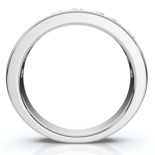 Bliss Diamond 1ct Channel Set Diamond Wedding Ring 14k Gold Or Platinum Lab Grown Ef/vs In Silver