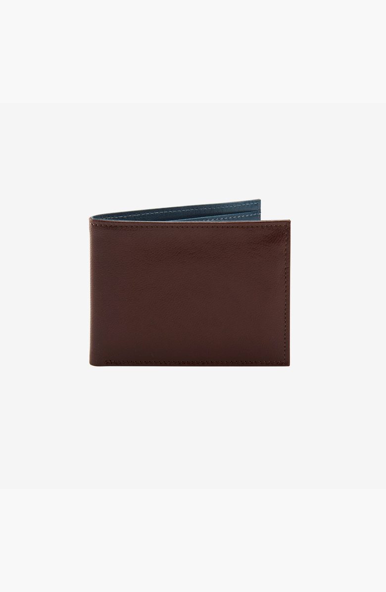 Tusk Leonardo Compact Billfold, Main, color, Chocolate / Blue