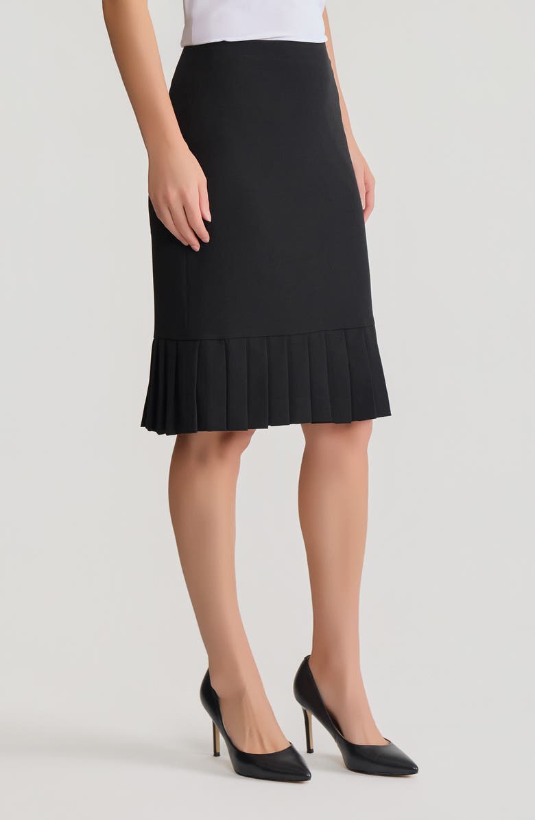 KASPER Pleated Hem Pencil Skirt, Alternate, color, Black