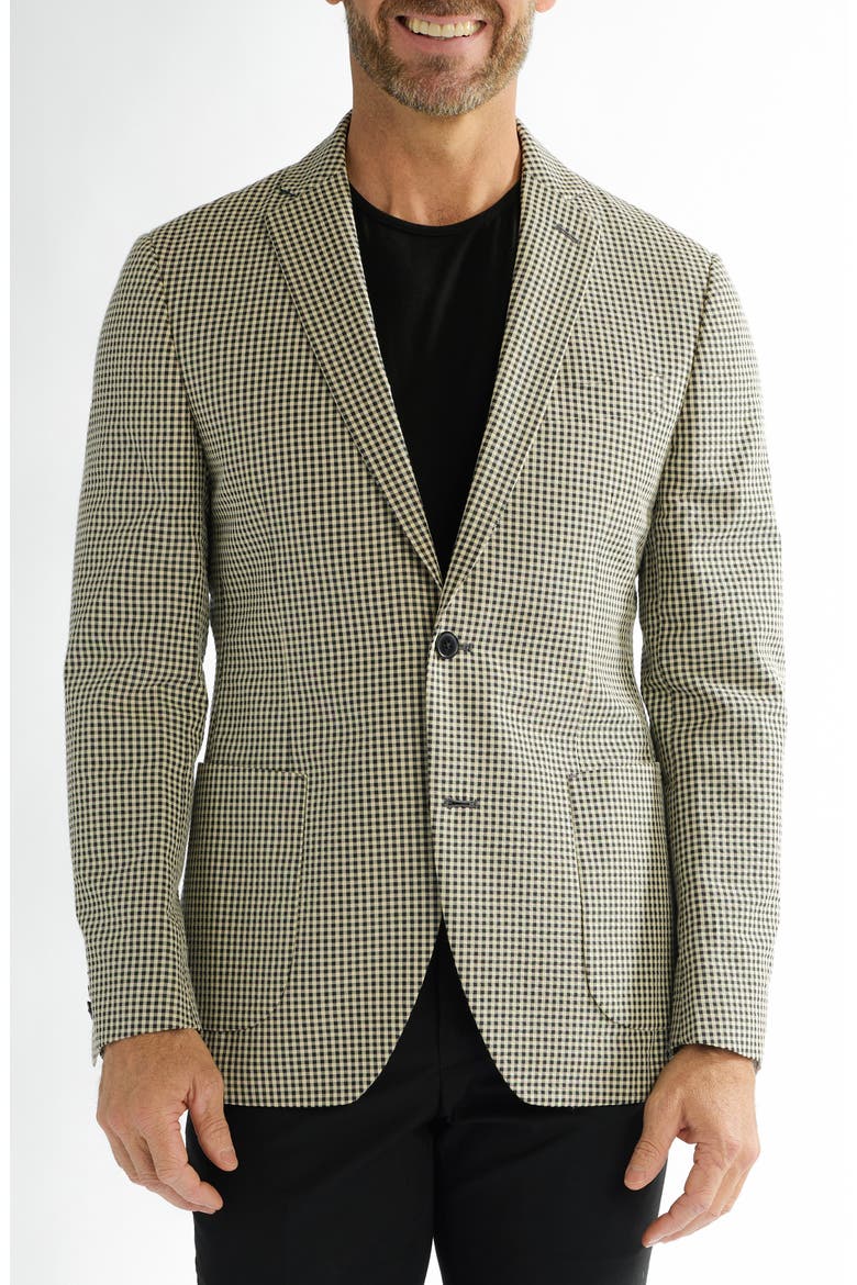 Gatona Seersucker Sport Coat, Main, color, BLACK/CREAM CHECK