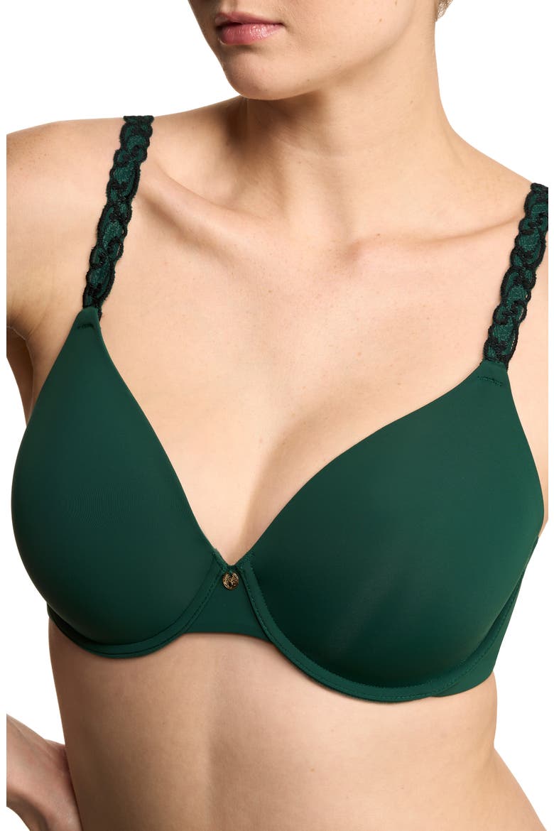 Pure Luxe Underwire T-Shirt Bra, Alternate, color, MIDNIGHT JADE/ BLACK