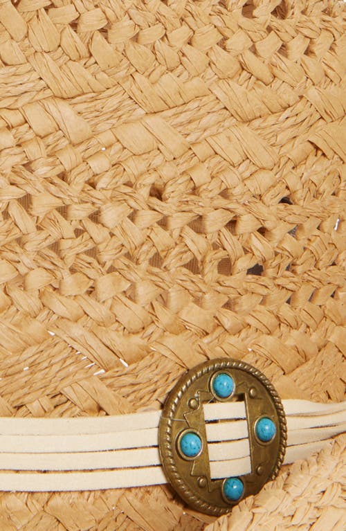 Vince Camuto Embellished Braided Band Cowboy Hat In Tan