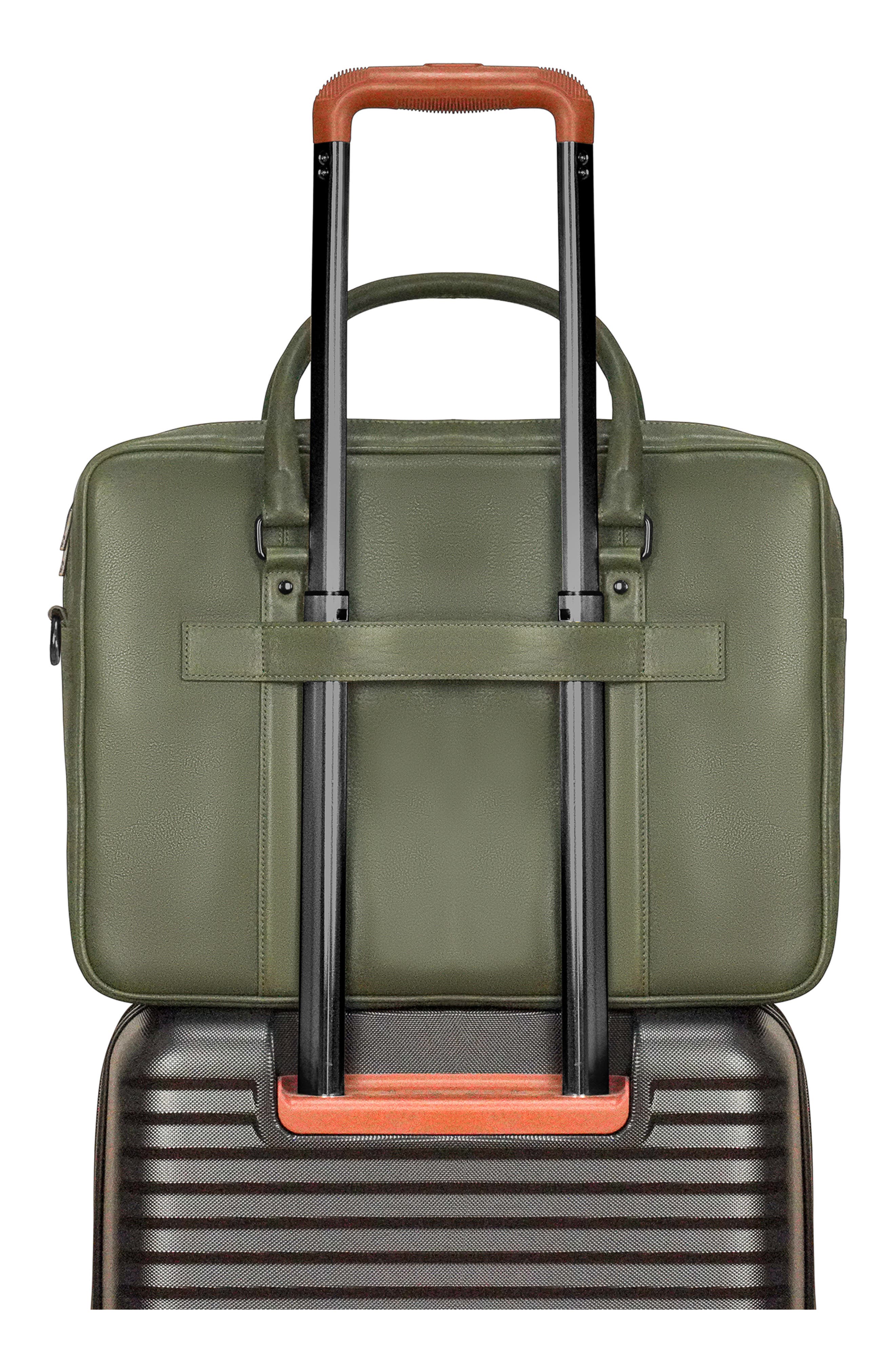 CHAMPS Onyx Leather Briefcase, Alternate, color, Khaki