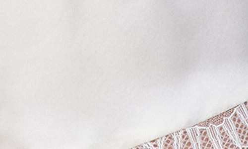 Etam Lace Trim Silk Shorts In White