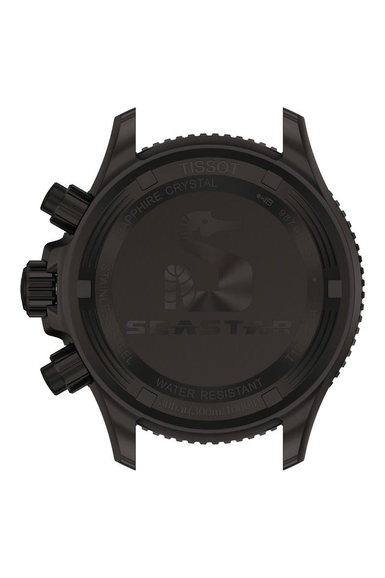 Seastar 1000 Chronograph Matte Black Bracelet Watch, 38mm, Alternate, color, GREY GRADIENT