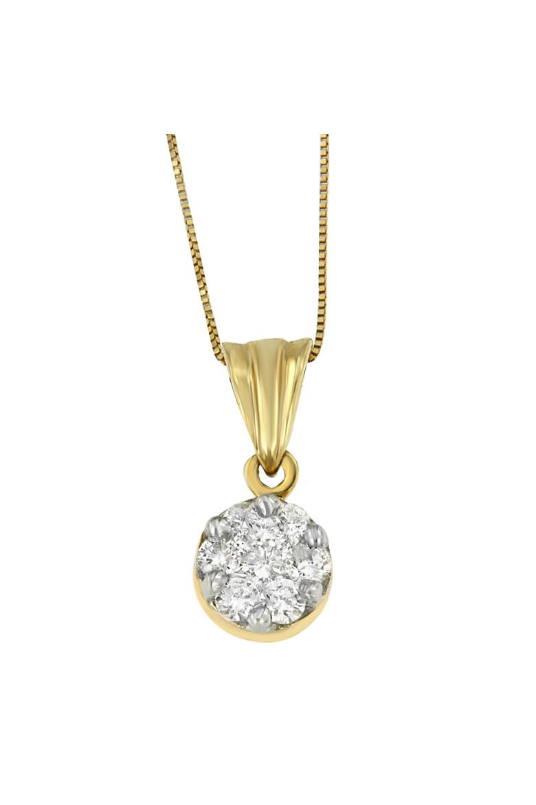 14K Yellow Gold 1/2 cttw Round Cut Diamond Circle Pendant Necklace, Alternate, color, Yellow