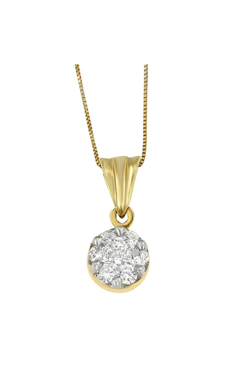 Haus of Brilliance 14K Yellow Gold 1/2 cttw Round Cut Diamond Circle Pendant Necklace, Alternate, color, Yellow