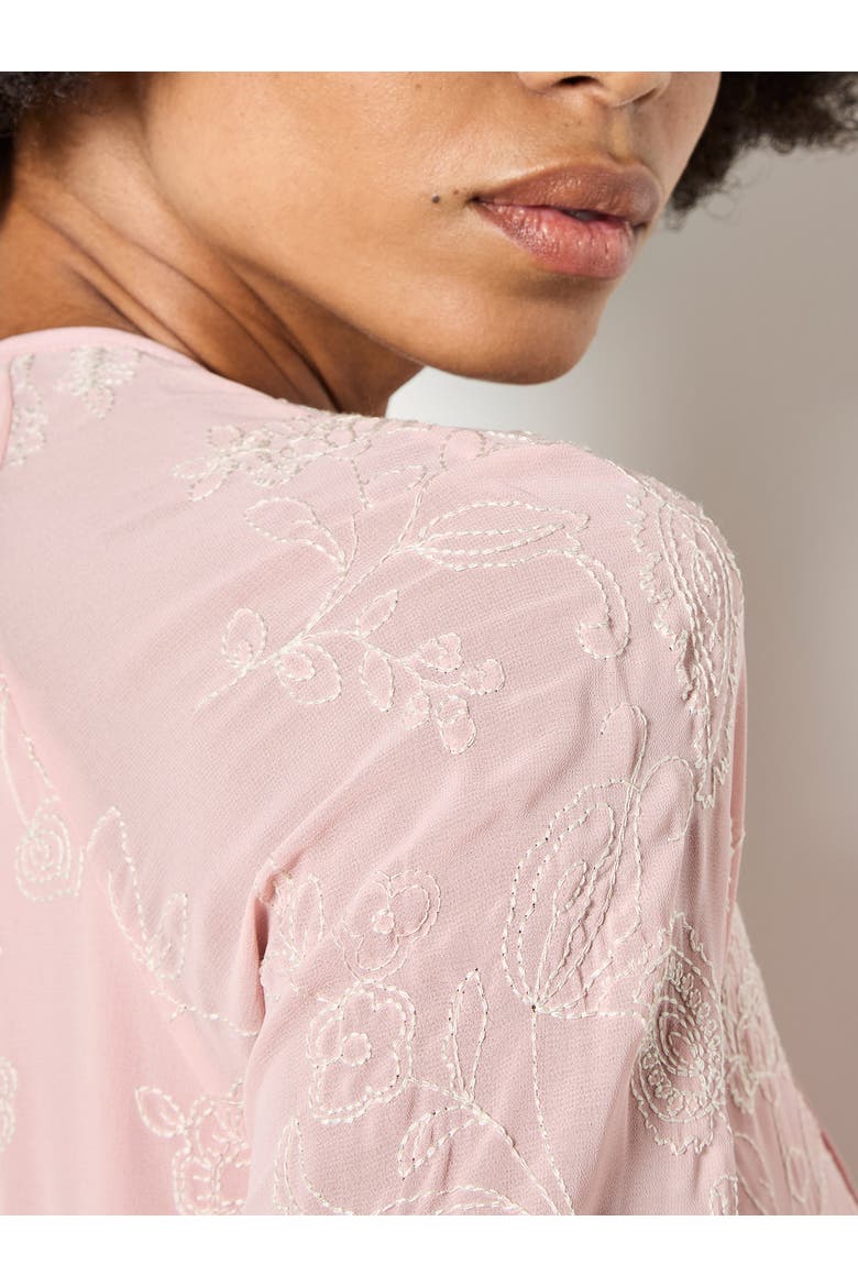 Paisley Embroidered Boho Dress, Alternate, color, Pink