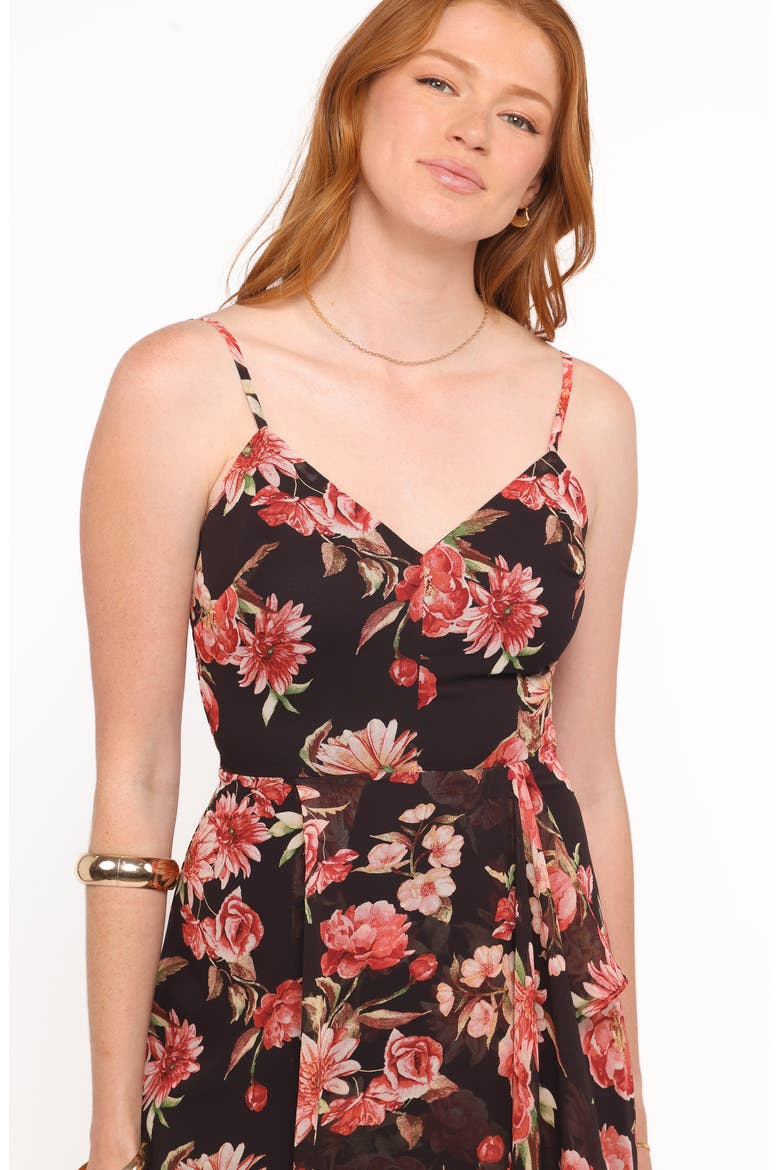 Naver Floral Print Sleeveless Maxi Dress, Alternate, color, BLACK FLORAL