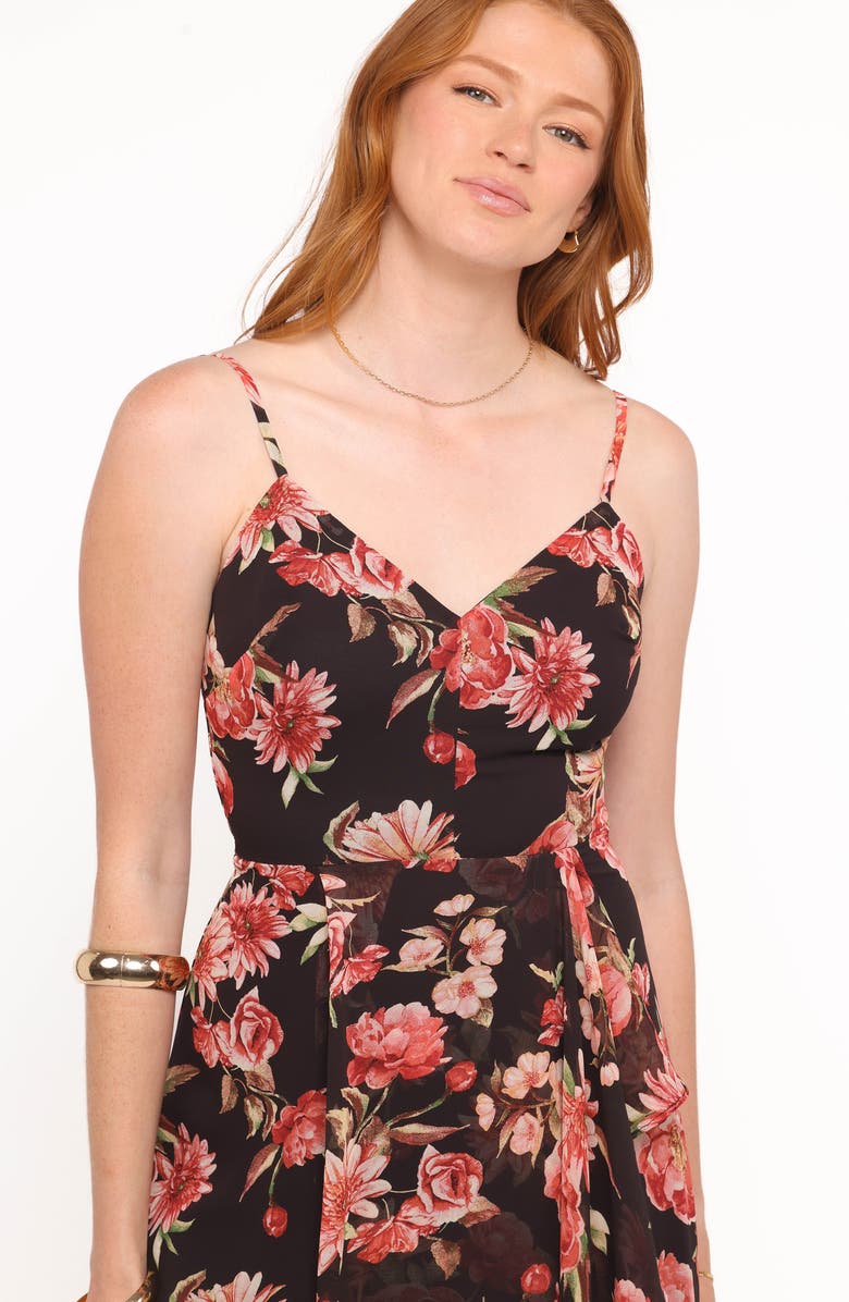 Petal & Pup Naver Floral Print Sleeveless Maxi Dress, Alternate, color, Black Floral